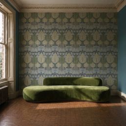 Duleek Silk Wallpaper Voysey Blue