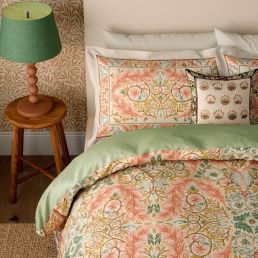 Earthly Paradise Bedding Set, Rose and Pale Olive Rose and Pale Olive