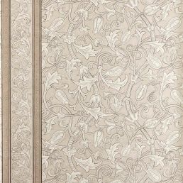 Etched Scrolling Tulip Wallpaper Parchment