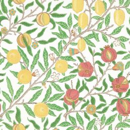 Fruit Wallpaper Leaf Green/Madder