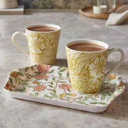 Fruits & Marigold Mug & Tray Set, Multi Multi