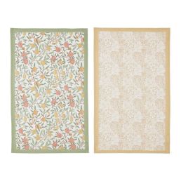 Fruits & Marigold Set of 2 Tea Towels, Multi Multi