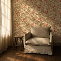 Golden Lily Wallpaper Biscuit/Brick