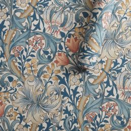 Golden Lily Wallpaper Blue
