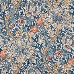 Golden Lily Wallpaper Blue