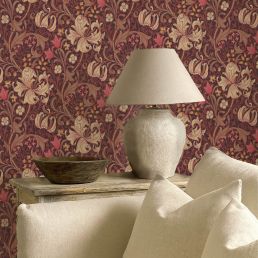 Golden Lily Wallpaper Fig/Burnt Orange