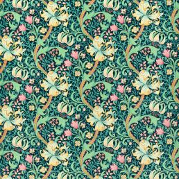 Golden Lily Velvet Fabric Galactic Ink