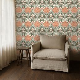 Helena Wallpaper Peach/Teal