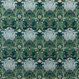 Helena Velvet Fabric Indigo/Boughs