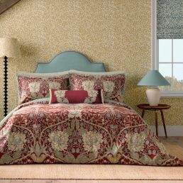 Honeysuckle & Tulip Bedding Set, Red/Gold Red/Gold