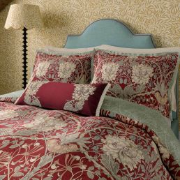 Honeysuckle & Tulip Bedding Set, Red/Gold Red/Gold