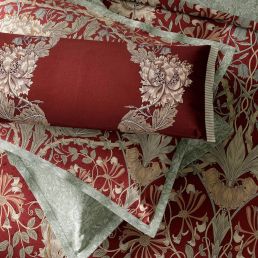 Honeysuckle & Tulip Bedding Set, Red/Gold Red/Gold