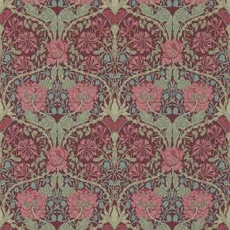 Honeysuckle & Tulip Wallpaper Burgundy/Sage