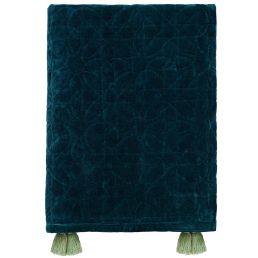 Honeysuckle & Tulip Quilted Throw, Teal Teal