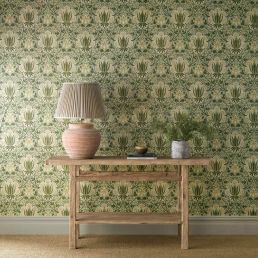 Iris & Rose Wallpaper Bayleaf/Weld