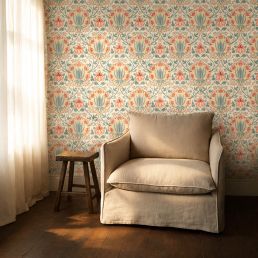 Iris & Rose Wallpaper Indigo/Crimson