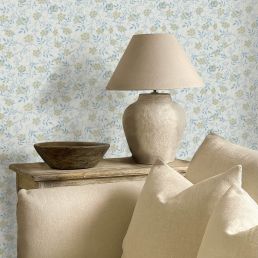 Jasmine Wallpaper Ecru/Woad