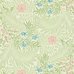 Larkspur Wallpaper Green/Coral