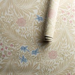 Larkspur Wallpaper Manilla/Old Rose