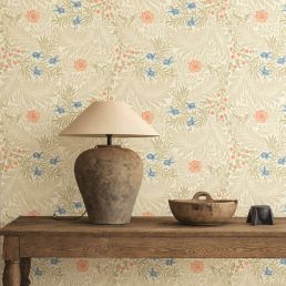 Larkspur Wallpaper Manilla/Old Rose