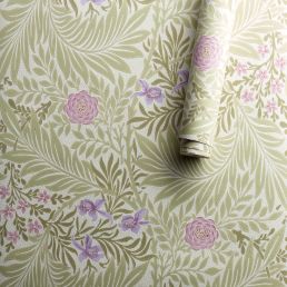 Larkspur Wallpaper Olive/Lilac