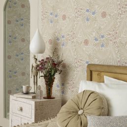 Larkspur Wallpaper Manilla/Old Rose