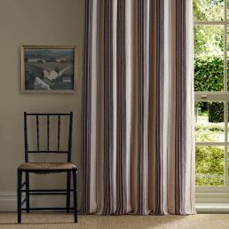 Lechlade Stripe Fabric Woad/Linen