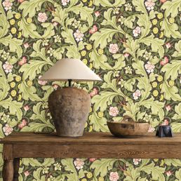 Leicester Wallpaper Chocolate/Olive