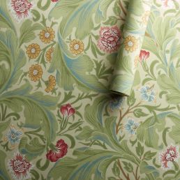 Leicester Wallpaper Green/Coral