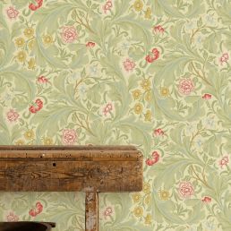 Leicester Wallpaper Green/Coral