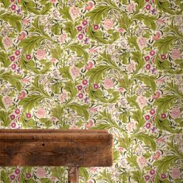 Leicester Wallpaper Sour Green/Plum