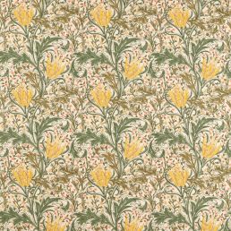 Lent Lily Embroidery Fabric Artichoke/Weld