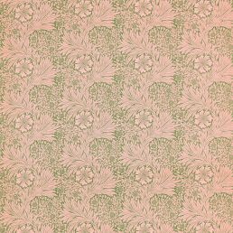 Marigold Fabric Olive/Pink
