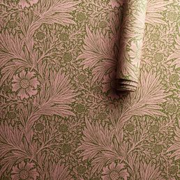 Marigold Wallpaper Pink/Olive