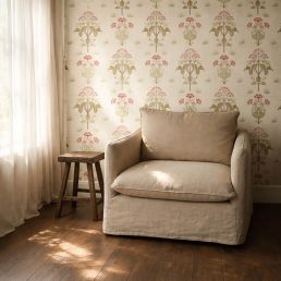 Meadow Sweet Wallpaper Rose/Olive
