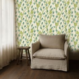 Monkshood Wallpaper Aqua/Peashoot