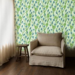 Monkshood Wallpaper Cobalt/Goblin Green