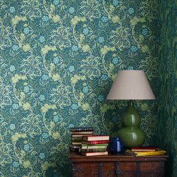 Morris Seaweed Wallpaper Cobalt/Thyme