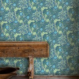 Morris Seaweed Wallpaper Cobalt/Thyme