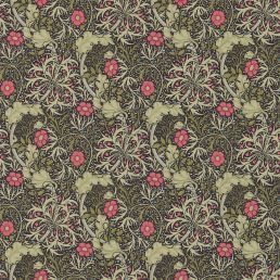 Morris Seaweed Wallpaper Ebony/Poppy