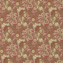 Morris Seaweed Wallpaper Red/Gold