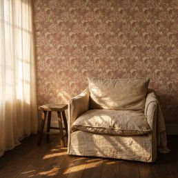 Morris Seaweed Wallpaper Red/Gold