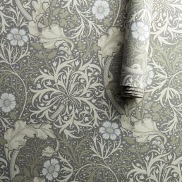 Morris Seaweed Wallpaper Silver/Ecru