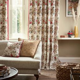 Newill Embroidery Fabric Wine/Saffron