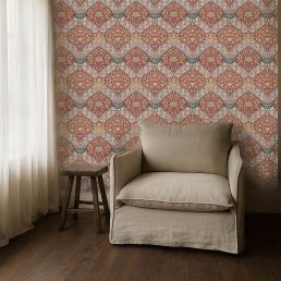 Norbury Wallpaper Slate/Madder