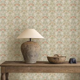 Oak & Blossom Wallpaper Chestnut/Primrose
