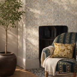 Oak & Blossom Wallpaper Mineral Blue/Linen