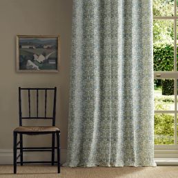 Oak & Blossom Fabric Thyme/Woad