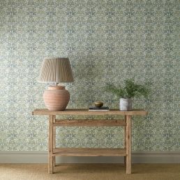 Oak & Blossom Wallpaper Thyme/Woad