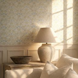Oak & Blossom Wallpaper Thyme/Woad